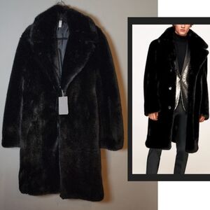 Zara Black Faux Fur Coat